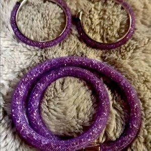 Swarovski stardust earrings & bracket/necklace